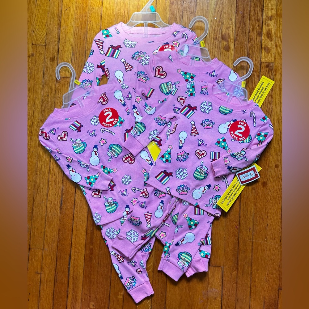 KIDGETS - LOT/Multiples girl Christmas pajama set - Pink NWT